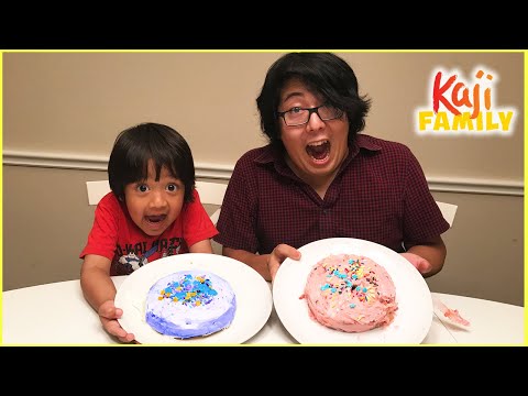 DIY Cake Challenge with Ryan vs Daddy! Parent vs Kid Switch up!!!