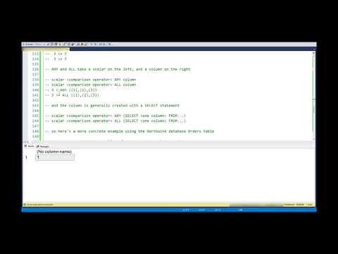ANY and ALL in SQL Server