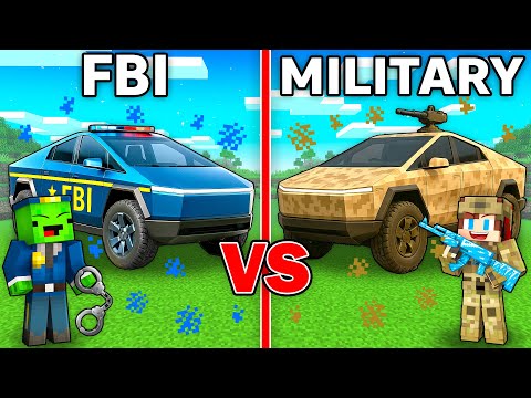 Mikey FBI vs JJ MILITARY CYBERTRUCK Survival Battle in Minecraft - Maizen