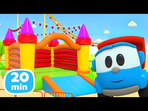 🚚 Грузовичок Лева и Лея в Парке аттракционов. Мультики для детей про машинки — 3 серии подряд