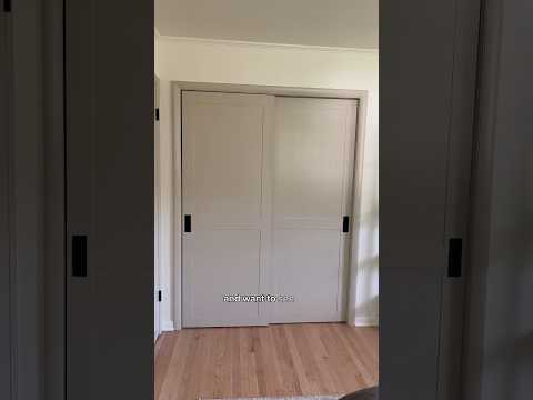 DIY bypass closet door upgrade!! #diy #homeimprovement #neutralhomedecor