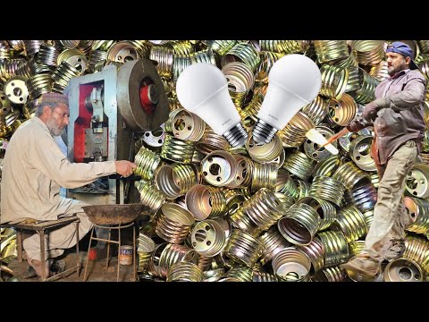 Brilliant Mass Production Of LED Bulb holder I How To Make LED Bulb Holder In a Local Factory