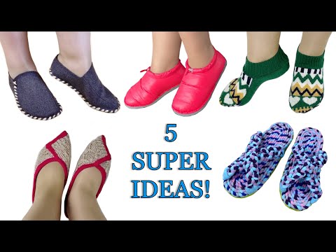 5 BEST SHOE IDEAS FROM OLD CLOTHES! I'VE UPDATED MY WARDROBE AT ZERO COST!