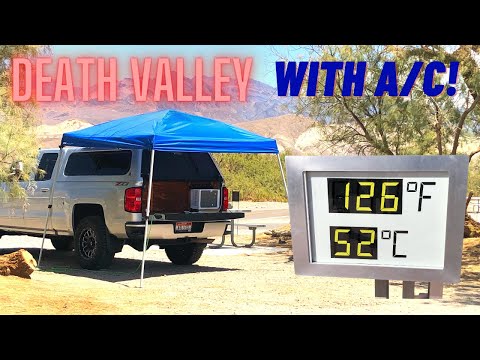 Truck Camping in DEATH VALLEY during summer with AIR CONDITIONING! HOT! 126F 52C