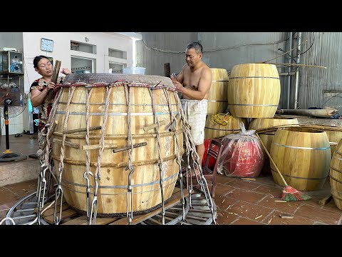 Process of Making Giant Buffalo Skin Drums - A Traditional Craft Village Over 1000 Years Old