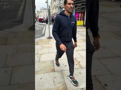 Walking through the busy town in Charing Cross 