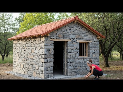TIMELAPSE -- Young Girl Builds a Countryside House in 100 Days