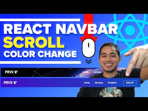 React Navbar Change Background Color on Scroll - React JS Website Tutorial