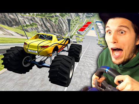 Mit dem MONSTERTRUCK über die XXL Sprungschanze | BeamNG