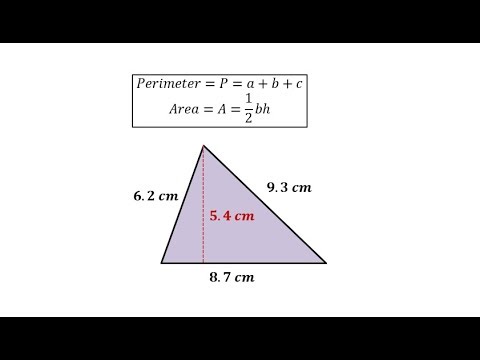 Perimeter and Area of a Triangle with Decimals