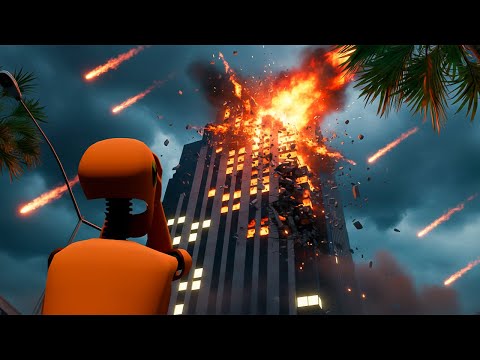 FALL OF FIRE | Epic Meteor Storm Crashes - BeamNG.Drive