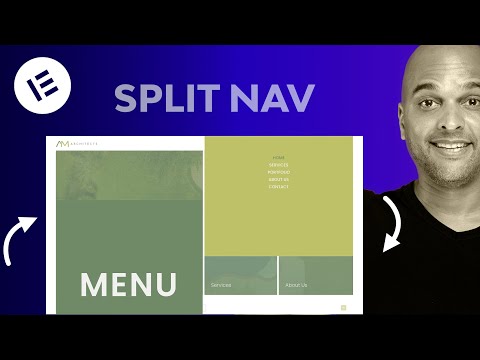 Fullscreen Navigation Elementor Pro SPLIT MENU