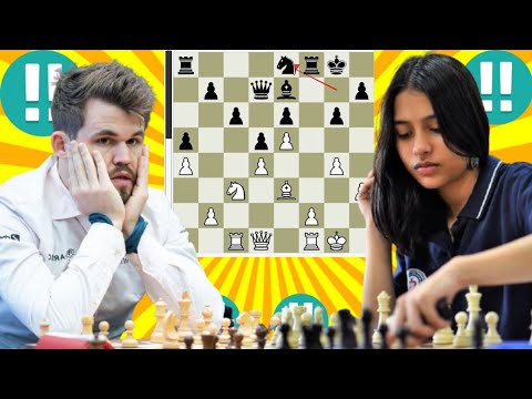 Magnus Carlsen vs Divya Deshmukh High Pressure Battle with Stunning Combination