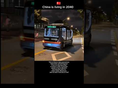 China's fully autonomous AI powered self driving bus. #china #deepseek #ai