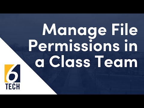 Manage File Permissions in a Class Team