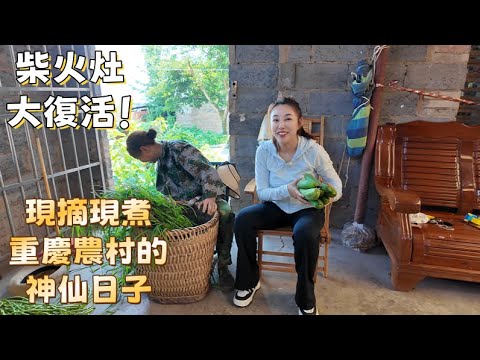 台灣人體驗重慶農村「自給自足」，柴火灶煮麻辣魚，親手摘菜、煎玉米餅，「現摘現煮」的神仙日子，每一口都是感動！