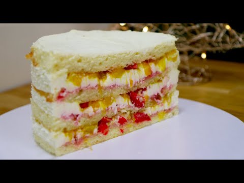 BIRTHDAY MANGO STRAWBERRY SPONGE CAKE