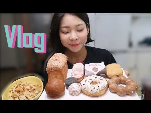 강릉여행 전 워밍업 먹방브이로그 (ft.던킨도넛 맥도날드 맥윙 치킨 파리바게트 빵 과자먹방)