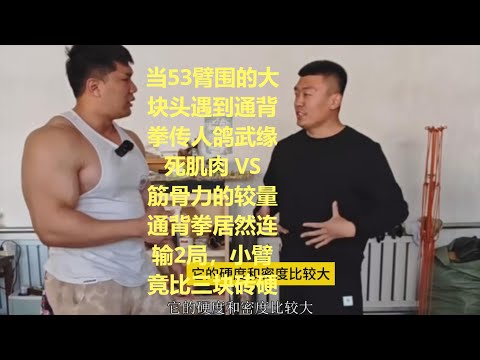 传武顶流通背拳传人鸽武缘居然在绝对力量面前连输两局，三块好砖竟不如胳膊硬，筋骨劲和肌肉力的巅峰对决