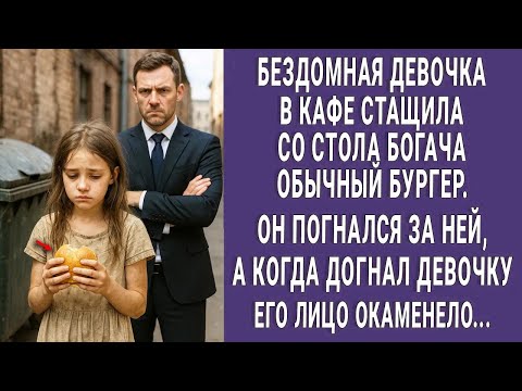 Бездомная девочка стащила у богача обычный бургер. А когда он догнал её, его лицо окаменело...