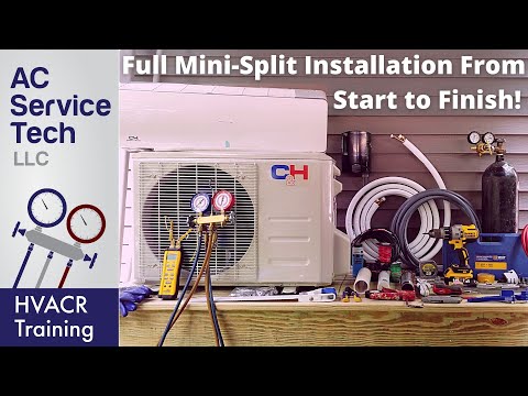 Full Installation of Mini Split Ductless Unit, Step by Step!