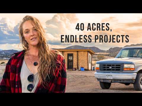 Solo Off-Grid Living: 40 Acres, Endless Projects & Tanning a Bison Hide!