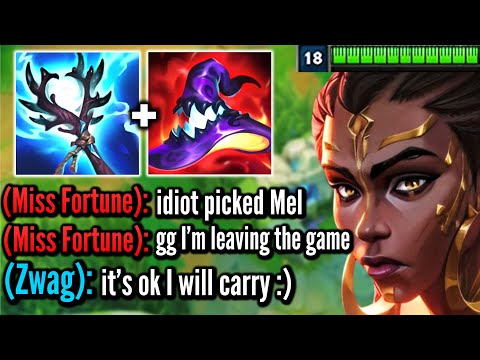 My team went AFK because I picked Mel... so I had to solo carry the game