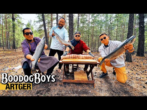FISH BOODOG: First Time Ever! Mongolian HOT-STONE Grilling Gone EXTREME! | Boodog Boys