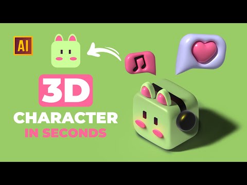 HOW TO MAKE 3D CHARACTER IN SECONDS IN ADOBE ILLUSTRATOR