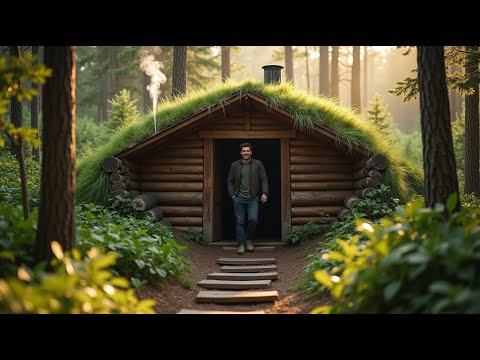 Building a Cozy Survival Shelter from Soil and Logs