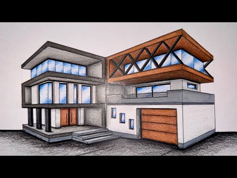 #059 - How to Draw a House in Two Point Perspective