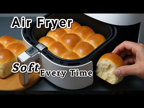 Air Fryer Bread Rolls That Turn Out Soft Every Time! No Knead Bread Recipe.