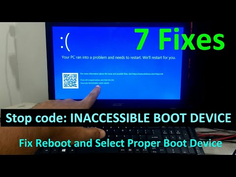 How to Fix Stop code Inaccessible Boot Device Windows 10, 11
