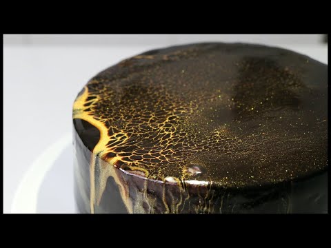 Mirror Glaze Spider Web Effect | Gold Net Effect