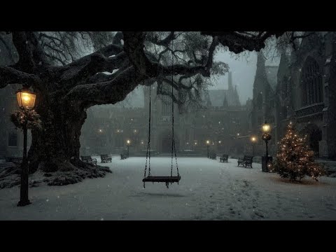 “The Snowbound Swing of Quiet Memory” — A Still Christmas Winter Night | Dark Academia Ambience
