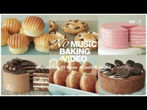 #7 2 hours No Music Baking Video | Relaxation Cooking Sounds | Cake, Cheesecake, Cookies, Bread