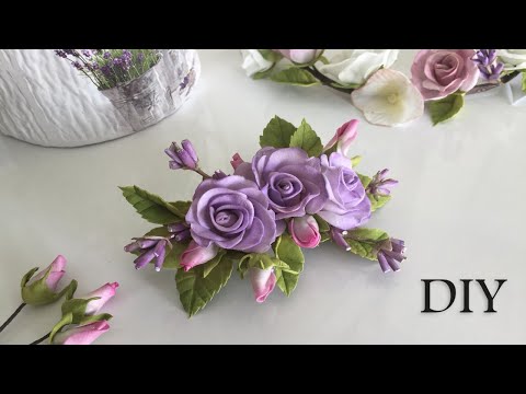 Заколка для волос с цветами из фоамирана | DIY | Foam flowers