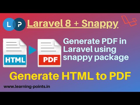 Laravel HTML to PDF Converter | Laravel Snappy Package | Laravel PDF Generate | Learning Points