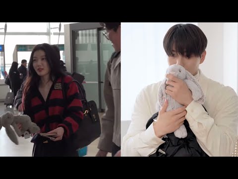 Song Kang & his bunny doll Kim Yoojung