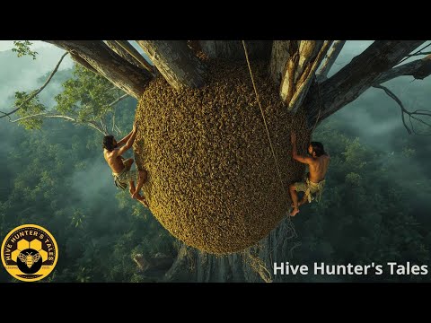 Giant Wild Honey Hunt: Discovering and Harvesting Wild Honey at Dangerous Heights