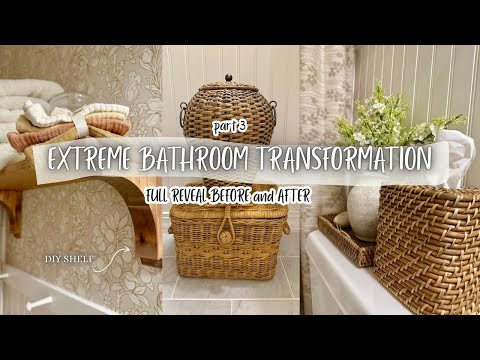 BATHROOM TRANSFORMATION ON A BUDGET (Part 3) |  BEFORE AND AFTER | Cottagecore