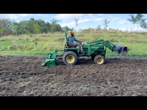 Rototilling a Field Prior to Planting a Native Wildflower Meadow