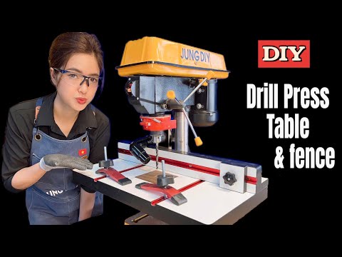 I Make A Simple Drill Press Table And Fence With Dust Collection | DIY Drill Press Table