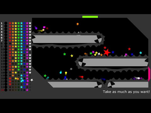 Collect the Stars of All Colors - Marble Race in Algodoo