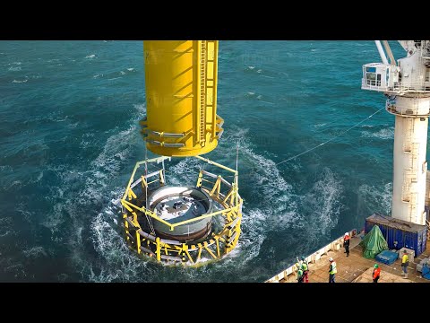 Crazy Process of Installing Gigantic Wind Turbines in Middle of the Ocean