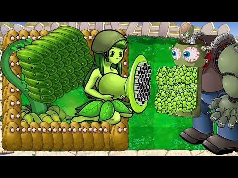 Girl Gatling Pea Vs Melon Pult Vs Giga Gargantuar Vs Dr Zomboss Plants Vs Zombies