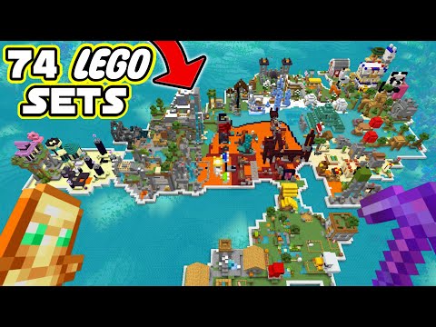 I Built EVERY LEGO Minecraft Set in Minecraft Hardcore