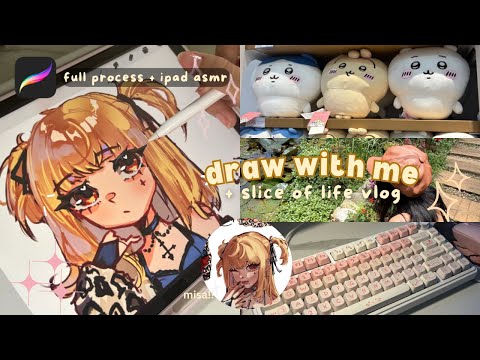 🫧 draw w/ me ✧ ipad asmr ┊slice of life vlog┊misa art + unboxing: AULA F75 keyboard &ipad case
