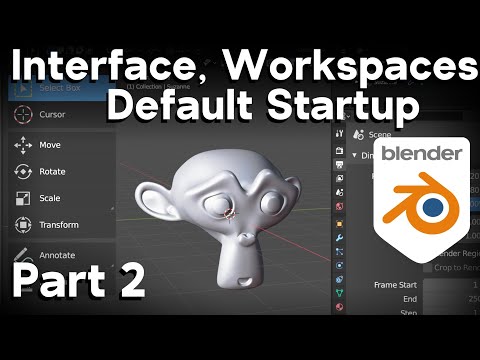 Part 2-Blender Beginner Tutorial-User Interface & Workspaces - Updated Tutorial Link in Description