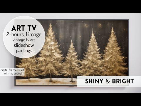 Vintage Christmas TV Art Vintage Art TV Screen Holiday Tree Screensaver Christmas Frame Tv Art